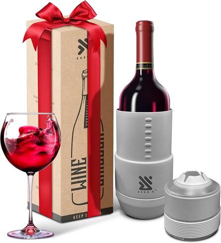 Wine Chiller Bucket - Wine Chillers for Bottles - Portable 750ml Iceless Wine Chiller - Stainless Steel Wine Cooler Sleeve Keep Wine & Beverages Cold for 6 Hours - Perfect Gift for Wine Lovers (Black) in Saudi Arabia