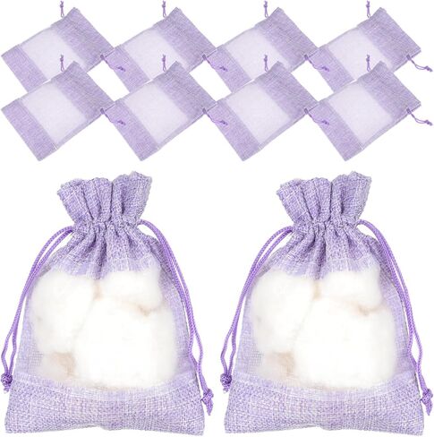 Alipis 10pcs Lavender Sachets Bags: Empty Lavender Sachet Bags with Drawstring Beam Port Mesh Bag Burlap Bags with Drawstring in Saudi Arabia