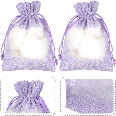 Alipis 10pcs Lavender Sachets Bags: Empty Lavender Sachet Bags with Drawstring Beam Port Mesh Bag Burlap Bags with Drawstring in Saudi Arabia