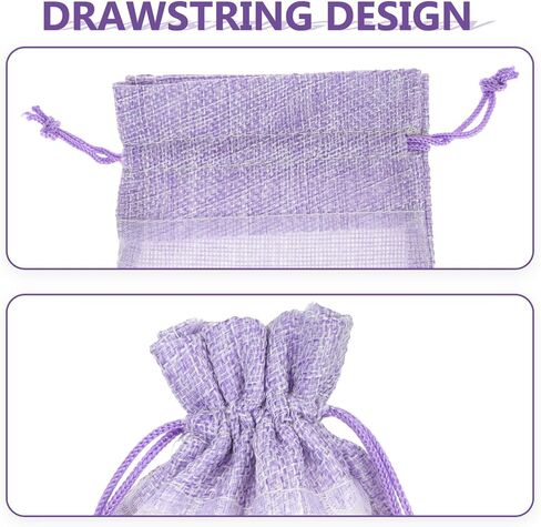 Alipis 10pcs Lavender Sachets Bags: Empty Lavender Sachet Bags with Drawstring Beam Port Mesh Bag Burlap Bags with Drawstring in Saudi Arabia