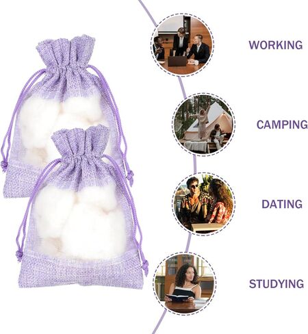 Alipis 10pcs Lavender Sachets Bags: Empty Lavender Sachet Bags with Drawstring Beam Port Mesh Bag Burlap Bags with Drawstring in Saudi Arabia