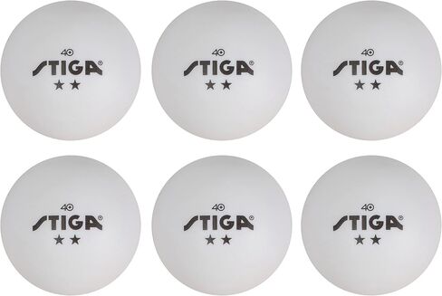 STIGA 6 Pack 2-Star Ping Pong Balls - ITTF Regulation Size & Weight - ABS Materials - Perfect for Family Play in Saudi Arabia