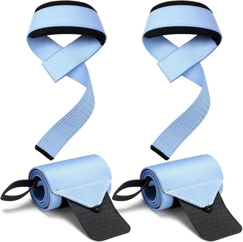 2 Sets Wrist Wraps and Lifting Straps 20.4" Heavy Duty Wrist Wraps for Weightlifting 24" Wrist Straps with Silicone Grip and Padding for Women Dumbbell Strength Training Accessories in Saudi Arabia