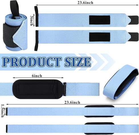 مجموعتان من أغطية المعصم وأشرطة الرفع مقاس 20.4 بوصة من أغطية المعصم شديدة التحمل لرفع الأثقال مقاس 24 بوصة مع قبضة وبطانة من السيليكون للنساء ملحقات تدريب قوة الدمبل in Kuwait