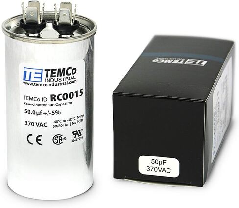 TEMCo 5 uf/MFD 370 VAC Volts Round Run Capacitor 50/60 Hz AC Electric - Lot -5 (Optional uf/MFD, Voltage and Lot Quantities Available) in Saudi Arabia