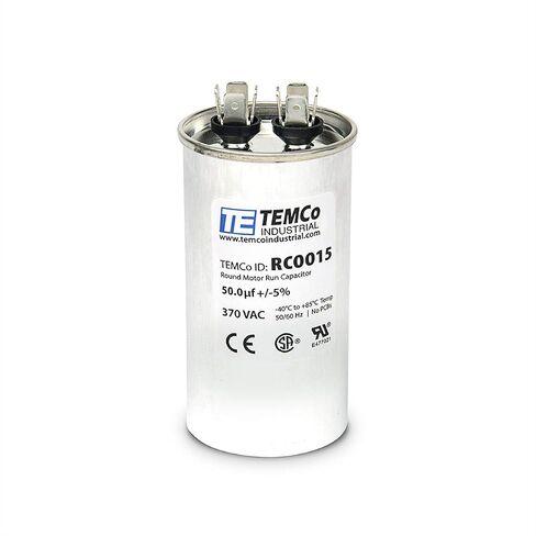 TEMCo 5 uf/MFD 370 VAC Volts Round Run Capacitor 50/60 Hz AC Electric - Lot -5 (Optional uf/MFD, Voltage and Lot Quantities Available) in Saudi Arabia