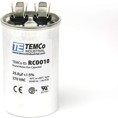 TEMCo 5 uf/MFD 370 VAC Volts Round Run Capacitor 50/60 Hz AC Electric - Lot -5 (Optional uf/MFD, Voltage and Lot Quantities Available) in Saudi Arabia