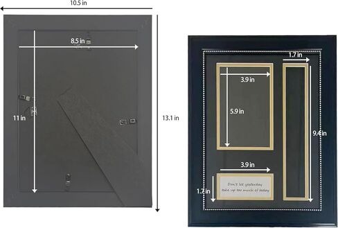 إطار Aejvw8.5x11، صندوق ظلال مستندات الشهادة مع حامل شرابة، صورة تخرج، إطار أسود غير لامع، وسادة مزدوجة الدرجة، أسود مع حواف ذهبية in Saudi Arabia