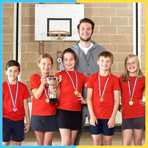 Award Medals Assortment Gold Kids Plastic Award Medals Winners Sports Reward Motivational Medals with Neck Ribbon for Students Sports Meeting Dress up Party Games Award in Saudi Arabia