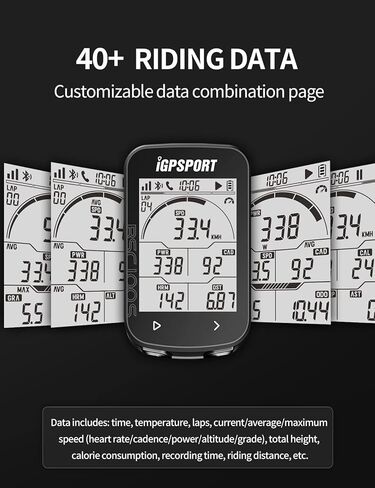 كمبيوتر الدراجة iGPSPORT لاسلكي، شاشة LCD 2.6 بوصة أكثر من 40 بيانات ركوب الدراجات IPX7 كمبيوتر GPS مقاوم للماء للدراجة in Kuwait