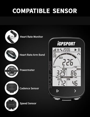 كمبيوتر الدراجة iGPSPORT لاسلكي، شاشة LCD 2.6 بوصة أكثر من 40 بيانات ركوب الدراجات IPX7 كمبيوتر GPS مقاوم للماء للدراجة in Kuwait