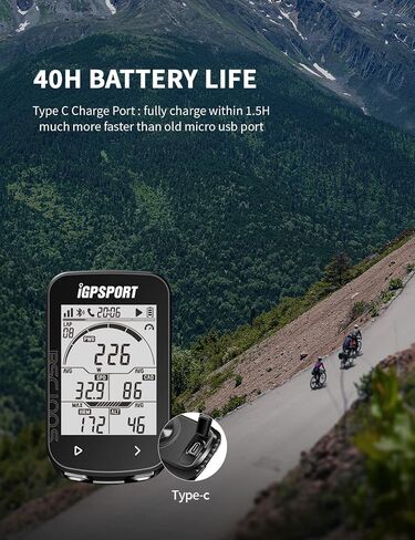 كمبيوتر الدراجة iGPSPORT لاسلكي، شاشة LCD 2.6 بوصة أكثر من 40 بيانات ركوب الدراجات IPX7 كمبيوتر GPS مقاوم للماء للدراجة in Kuwait