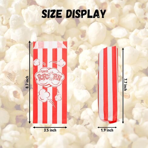 50 قطعة من دلاء الفشار وصناديق الفشار المقاومة للدهون لأكياس الفشار للحفلات والوجبات الفردية وأوعية الفشار لمسارح الأفلام وديكورات الحفلات ذات الطابع الكرنفالي in Kuwait