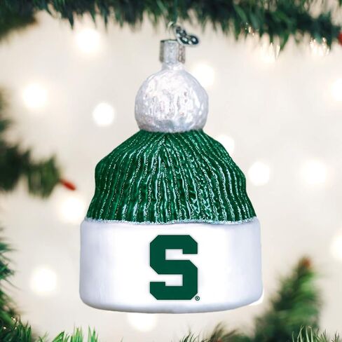 Old World Christmas Ornaments: Michigan State University Spartans Glass Blown Ornaments for Christmas Tree, Football in Saudi Arabia