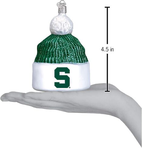 Old World Christmas Ornaments: Michigan State University Spartans Glass Blown Ornaments for Christmas Tree, Football in Saudi Arabia