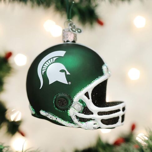 Old World Christmas Ornaments: Michigan State University Spartans Glass Blown Ornaments for Christmas Tree, Football in Saudi Arabia