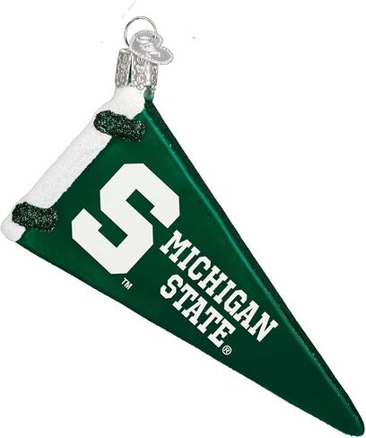 Old World Christmas Ornaments: Michigan State University Spartans Glass Blown Ornaments for Christmas Tree, Football in Saudi Arabia