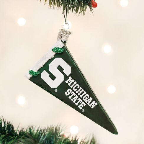 Old World Christmas Ornaments: Michigan State University Spartans Glass Blown Ornaments for Christmas Tree, Football in Saudi Arabia