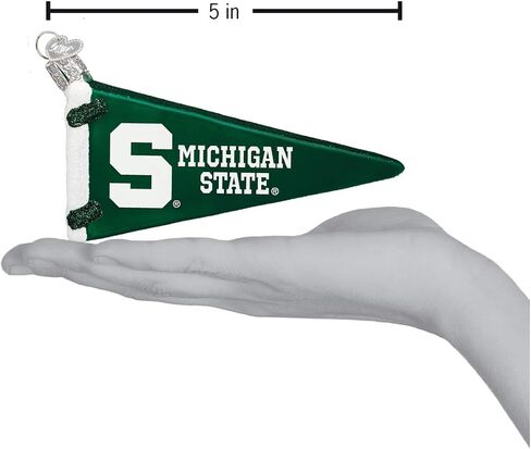Old World Christmas Ornaments: Michigan State University Spartans Glass Blown Ornaments for Christmas Tree, Football in Saudi Arabia