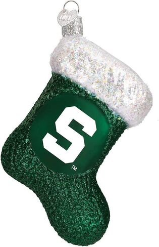 Old World Christmas Ornaments: Michigan State University Spartans Glass Blown Ornaments for Christmas Tree, Football in Saudi Arabia