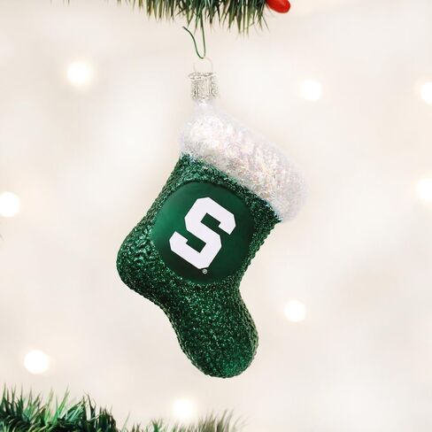 Old World Christmas Ornaments: Michigan State University Spartans Glass Blown Ornaments for Christmas Tree, Football in Saudi Arabia