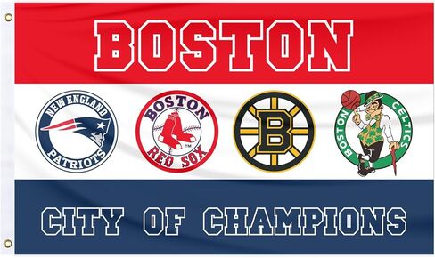 Boston City of Champions Sport Teams Flag 3X5ft Outdoor Indoor Banner with Grommetsr for Garage Man Cave Wall in Saudi Arabia