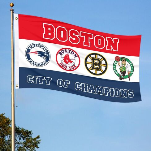 Boston City of Champions Sport Teams Flag 3X5ft Outdoor Indoor Banner with Grommetsr for Garage Man Cave Wall in Saudi Arabia