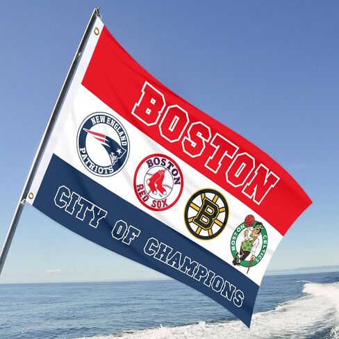 Boston City of Champions Sport Teams Flag 3X5ft Outdoor Indoor Banner with Grommetsr for Garage Man Cave Wall in Saudi Arabia