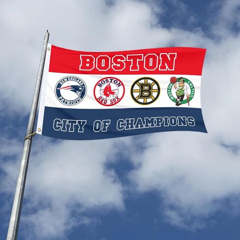 Boston City of Champions Sport Teams Flag 3X5ft Outdoor Indoor Banner with Grommetsr for Garage Man Cave Wall in Saudi Arabia