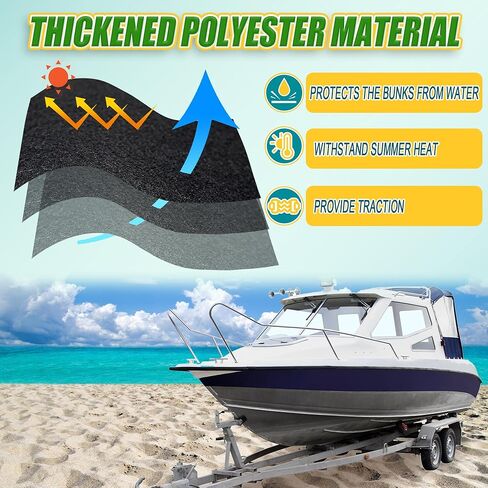 Boat Trailer Bunk Carpet 19.5-Foot Marine Trailer Bunk Padding Black for Boat Trailers, Boat Bunk Carpet, Boat Lift Bunk Carpeting in Saudi Arabia