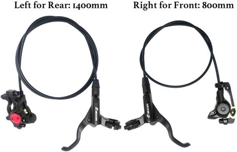 فرامل هيدروليكية تكبير، فرامل قرصية هيدروليكية مع قرص ومسامير عائمة 2X Ø160 مم، مجموعة فرامل الدراجة الجبلية MTB الأمامية والخلفية للمقود Ø22 مم (أسود) in Kuwait