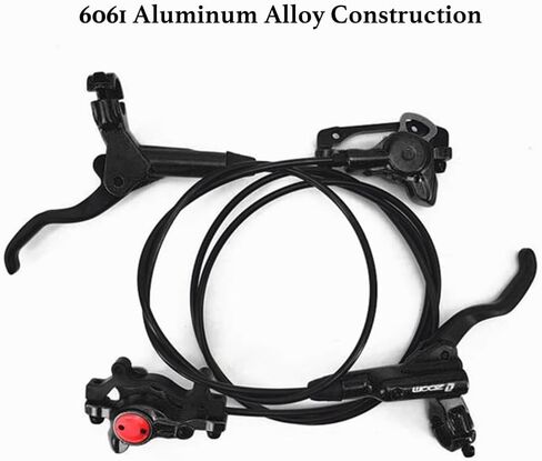 فرامل هيدروليكية تكبير، فرامل قرصية هيدروليكية مع قرص ومسامير عائمة 2X Ø160 مم، مجموعة فرامل الدراجة الجبلية MTB الأمامية والخلفية للمقود Ø22 مم (أسود) in Kuwait