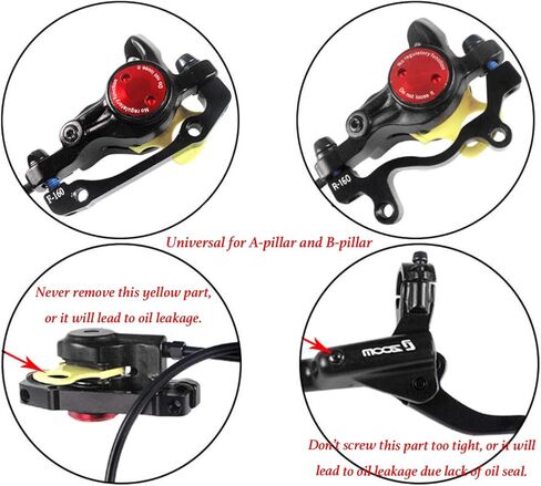 فرامل هيدروليكية تكبير، فرامل قرصية هيدروليكية مع قرص ومسامير عائمة 2X Ø160 مم، مجموعة فرامل الدراجة الجبلية MTB الأمامية والخلفية للمقود Ø22 مم (أسود) in Kuwait