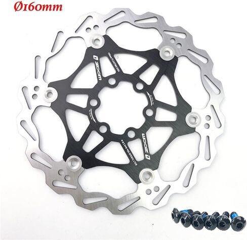 فرامل هيدروليكية تكبير، فرامل قرصية هيدروليكية مع قرص ومسامير عائمة 2X Ø160 مم، مجموعة فرامل الدراجة الجبلية MTB الأمامية والخلفية للمقود Ø22 مم (أسود) in Kuwait