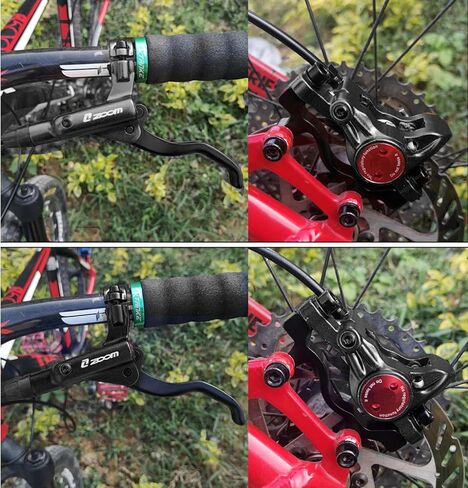 فرامل هيدروليكية تكبير، فرامل قرصية هيدروليكية مع قرص ومسامير عائمة 2X Ø160 مم، مجموعة فرامل الدراجة الجبلية MTB الأمامية والخلفية للمقود Ø22 مم (أسود) in Kuwait