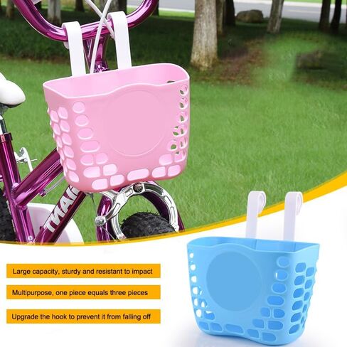 Kids Bike Basket, Children’s Bicycle Basket with Adjustable Straps Bike Front Basket for Boys Girls Kids,Strong Load Bicycle Handlebar Basket for Outdoor Cycling in Kuwait