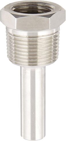 مقاييس PIC TW-SS02-23S2 316 SS Thermowell القياسية لمقاييس الحرارة الصناعية ثنائية المعدن، نمط متدرج، طول الجذع 2-1/2 بوصة، 1/2 بوصة NPT x 3/4 بوصة NPT، قطر التجويف 0.260 بوصة in Saudi Arabia