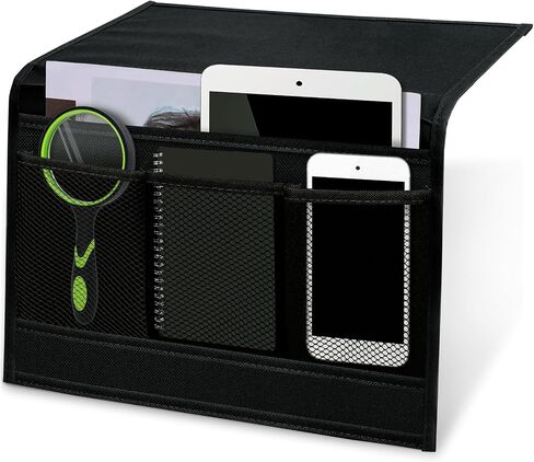 MCPINKY Bedside Storage Organizer, Bedside Caddy Black Couch Caddy for Remote Control Magazine Phone in Saudi Arabia