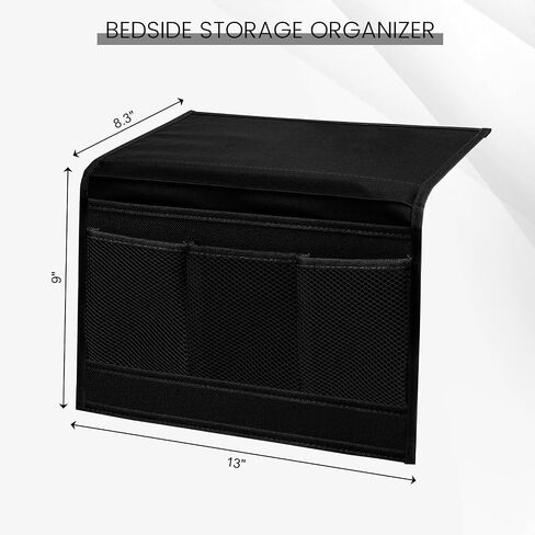 MCPINKY Bedside Storage Organizer, Bedside Caddy Black Couch Caddy for Remote Control Magazine Phone in Saudi Arabia