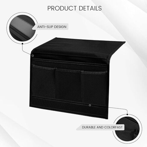 MCPINKY Bedside Storage Organizer, Bedside Caddy Black Couch Caddy for Remote Control Magazine Phone in Saudi Arabia