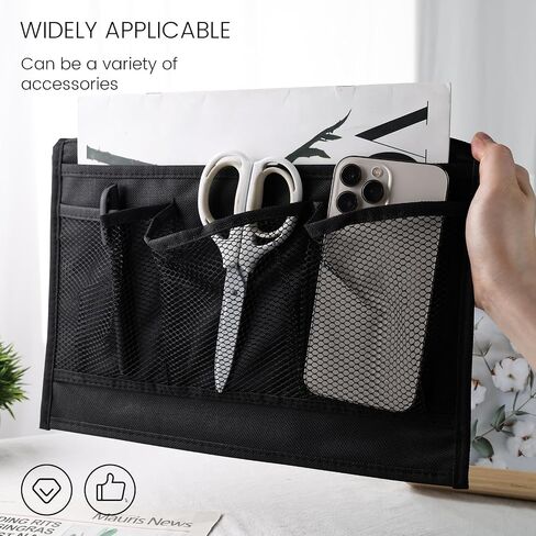 MCPINKY Bedside Storage Organizer, Bedside Caddy Black Couch Caddy for Remote Control Magazine Phone in Saudi Arabia