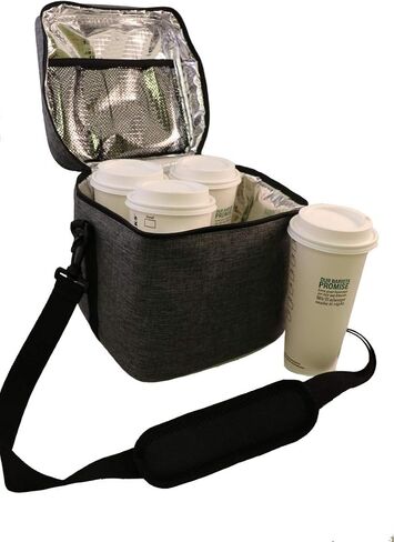 Insulated Beverage Carrier Extra Tall. (Tweed). Model #4R Cubed. Great for Uber Eats, DoorDash, GrubHub. BevTray Sold Separately. Cups not included. in Saudi Arabia