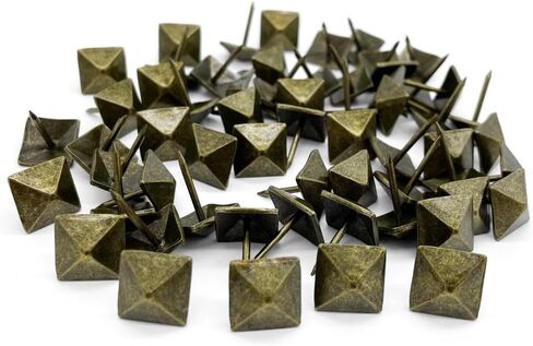 Let's Decorate 200pcs D12mmxL17mm Square Sofa Upholstery Tacks Brass Antique Bronze Color Wooden Furniture Decorative Tacks Thumb Nails Home DIY Upholstery Nails (12mmx17mm 200pcs, Black Painted) in Saudi Arabia