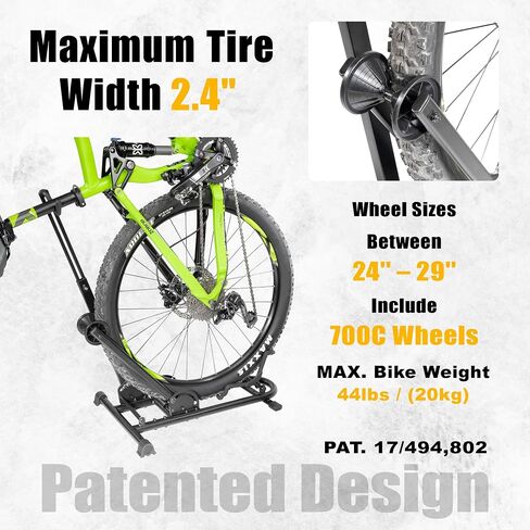 CyclingDeal Vertical Bike Stand - for Fat Bike Snow MTB Road Bikes with Max 5" Tire Width - Vertical & Horizontal Adjustable Bicycle Parking Rack with Seatpost Stabilizer - Wheel Sizes up to 29" in Saudi Arabia