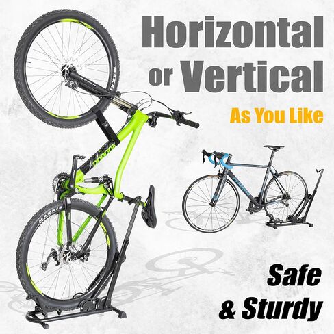 CyclingDeal Vertical Bike Stand - for Fat Bike Snow MTB Road Bikes with Max 5" Tire Width - Vertical & Horizontal Adjustable Bicycle Parking Rack with Seatpost Stabilizer - Wheel Sizes up to 29" in Saudi Arabia