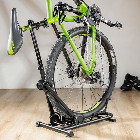 CyclingDeal Vertical Bike Stand - for Fat Bike Snow MTB Road Bikes with Max 5" Tire Width - Vertical & Horizontal Adjustable Bicycle Parking Rack with Seatpost Stabilizer - Wheel Sizes up to 29" in Saudi Arabia