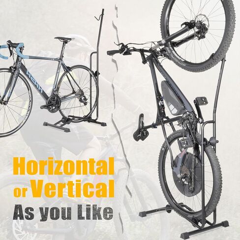 CyclingDeal Vertical Bike Stand - for Fat Bike Snow MTB Road Bikes with Max 5" Tire Width - Vertical & Horizontal Adjustable Bicycle Parking Rack with Seatpost Stabilizer - Wheel Sizes up to 29" in Saudi Arabia
