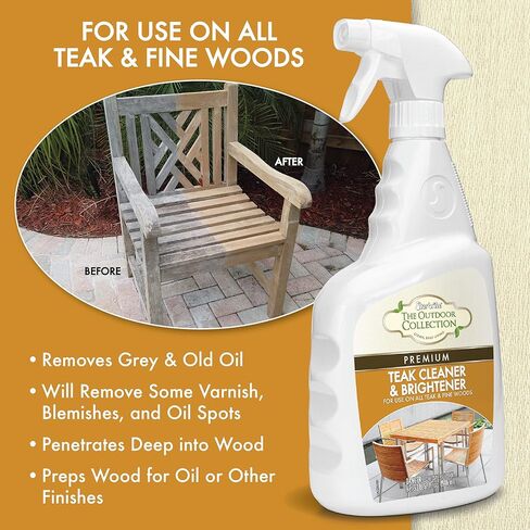 منظف ​​ومشرق خشب الساج الفاخر من ستار برايت، 32 أونصة - تركيبة رذاذ جديدة - حل في خطوة واحدة لخشب الساج المتأثر بالطقس - مثالي للقوارب والأثاث الخارجي والمزيد (52432) in Kuwait