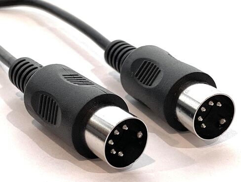 MIDI Cable 3 ft Male to Male 5 Pin DIN Plugs Black (3) in Saudi Arabia
