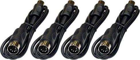 MIDI Cable 3 ft Male to Male 5 Pin DIN Plugs Black (3) in Saudi Arabia